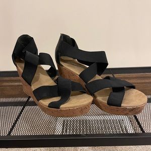 Black Wedge Sandal